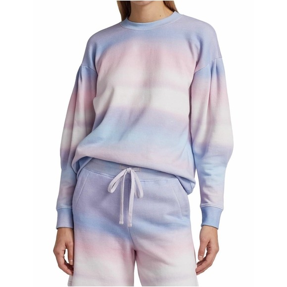 Derek Lam 10 Crosby Casey Watercolor Drop Shoulder Sweatshirt Lavender - Picture 1 of 11